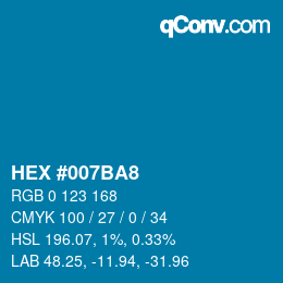 颜色代码: HEX #007BA8 | qconv.com