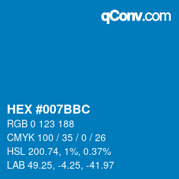 Color code: HEX #007BBC | qconv.com