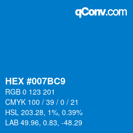 カラーコード: HEX #007BC9 | qconv.com