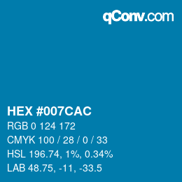 Color code: HEX #007CAC | qconv.com