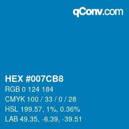 Color code: HEX #007CB8 | qconv.com