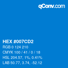 Color code: HEX #007CD2 | qconv.com
