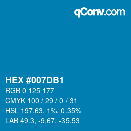 Color code: HEX #007DB1 | qconv.com