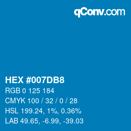 カラーコード: HEX #007DB8 | qconv.com