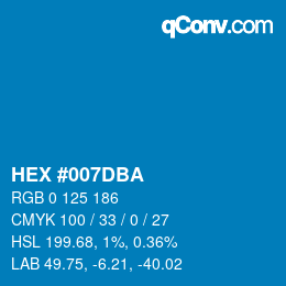 Farbcode: HEX #007DBA | qconv.com