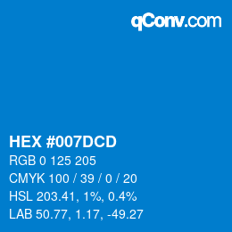 Color code: HEX #007DCD | qconv.com