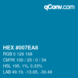 Color code: HEX #007EA8 | qconv.com