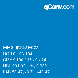 Color code: HEX #007EC2 | qconv.com