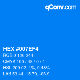 Color code: HEX #007EF4 | qconv.com