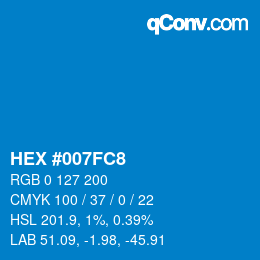 Color code: HEX #007FC8 | qconv.com