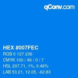 Color code: HEX #007FEC | qconv.com