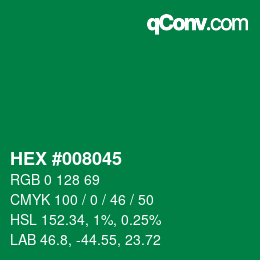 Color code: HEX #008045 | qconv.com