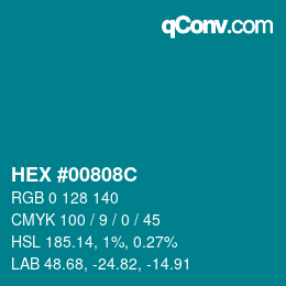 Código de color: HEX #00808C | qconv.com