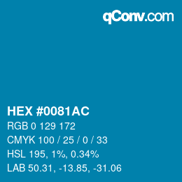 Color code: HEX #0081AC | qconv.com