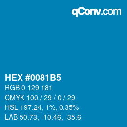 カラーコード: HEX #0081B5 | qconv.com