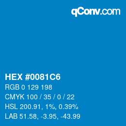 Color code: HEX #0081C6 | qconv.com