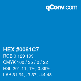 Color code: HEX #0081C7 | qconv.com