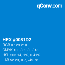 Color code: HEX #0081D2 | qconv.com