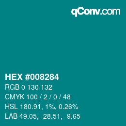 Color code: HEX #008284 | qconv.com