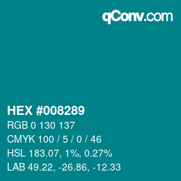 Color code: HEX #008289 | qconv.com