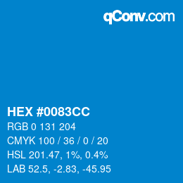 Color code: HEX #0083CC | qconv.com