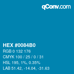 Color code: HEX #0084B0 | qconv.com