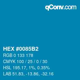 カラーコード: HEX #0085B2 | qconv.com