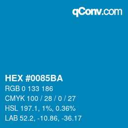 Color code: HEX #0085BA | qconv.com