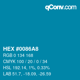 Color code: HEX #0086A8 | qconv.com