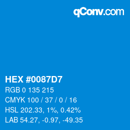 Color code: HEX #0087D7 | qconv.com