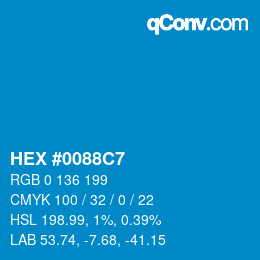 Color code: HEX #0088C7 | qconv.com