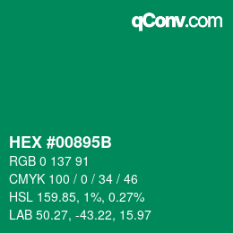 Color code: HEX #00895B | qconv.com