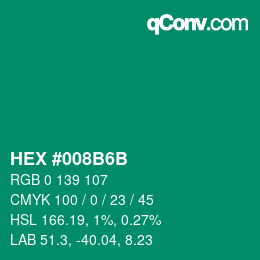 Color code: HEX #008B6B | qconv.com