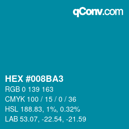 Color code: HEX #008BA3 | qconv.com