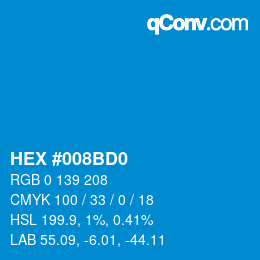 Color code: HEX #008BD0 | qconv.com
