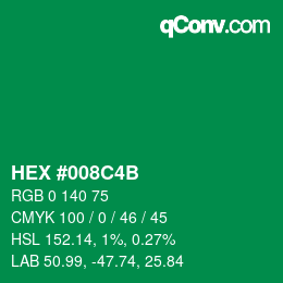 Color code: HEX #008C4B | qconv.com