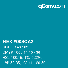 Color code: HEX #008CA2 | qconv.com