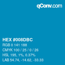 颜色代码: HEX #008DBC | qconv.com