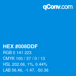 Color code: HEX #008DDF | qconv.com