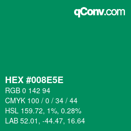 Color code: HEX #008E5E | qconv.com