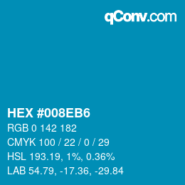 カラーコード: HEX #008EB6 | qconv.com