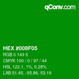 Color code: HEX #008F05 | qconv.com