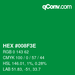 Color code: HEX #008F3E | qconv.com