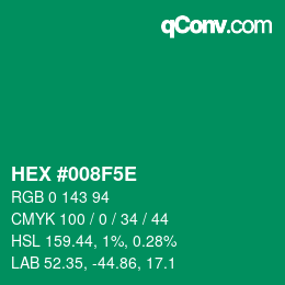 Color code: HEX #008F5E | qconv.com