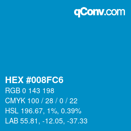 Color code: HEX #008FC6 | qconv.com