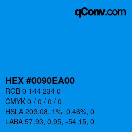 Color code: HEX #0090EA00 | qconv.com