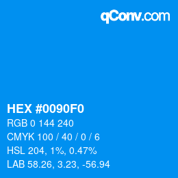 Color code: HEX #0090F0 | qconv.com