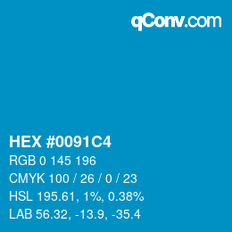 Color code: HEX #0091C4 | qconv.com