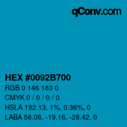 Color code: HEX #0092B700 | qconv.com