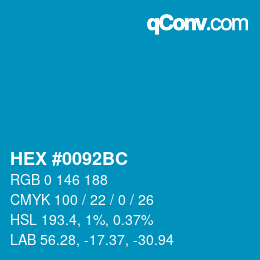 Color code: HEX #0092BC | qconv.com